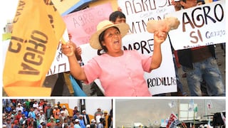 Agricultores protestan contra proyecto Tía María durante exposición de ministro de Agricultura