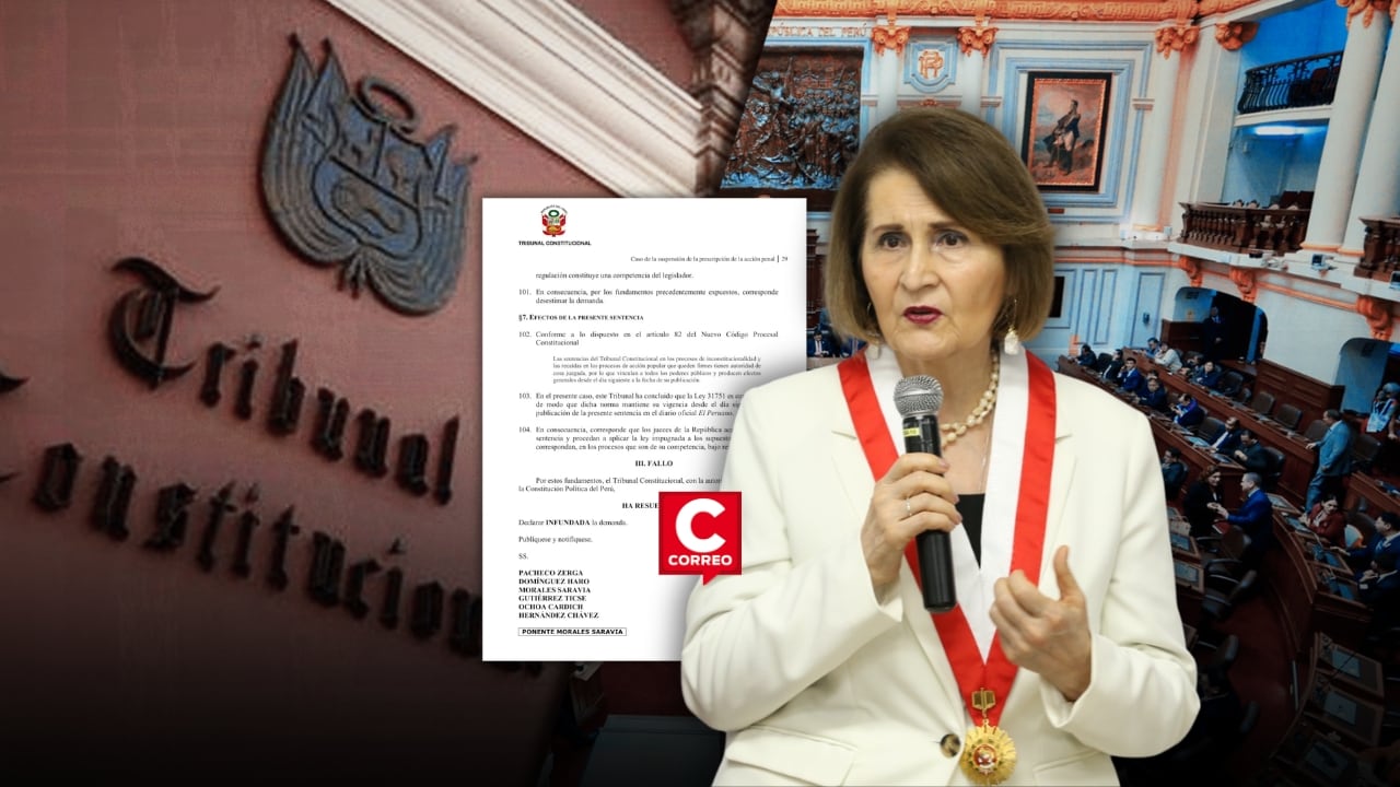 Presidenta del TC defiende Ley Soto: “Es una norma proderechos fundamentales de los ciudadanos”. Composición: Diario Correo.