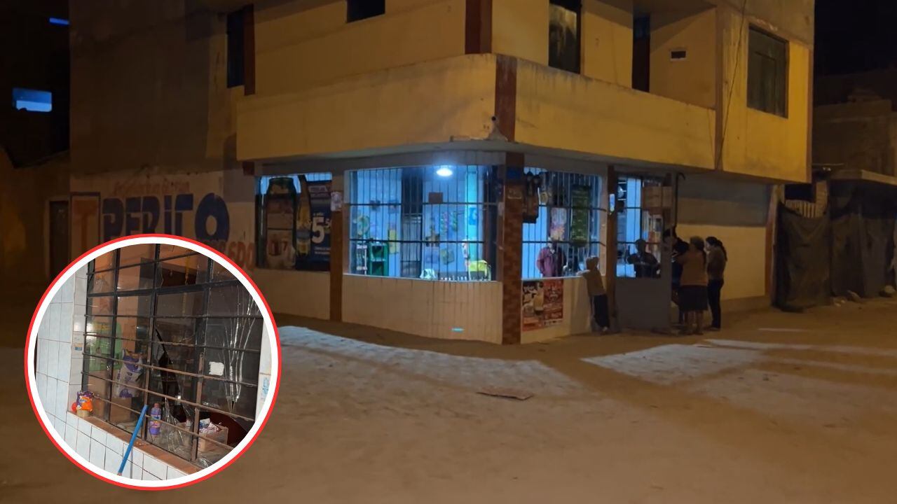 Arrojan un aparato explosivo en un inmueble del Centro Poblado San José, donde en el primer nivel funciona una tienda. (Foto: Radio Ke Buena Virú)