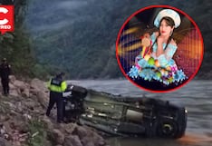 Cantante folclórica y familia caen con auto al río Perené y esposo desaparece