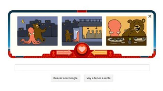 Google rinde homenaje al Día de San Valentín con romántico Doodle