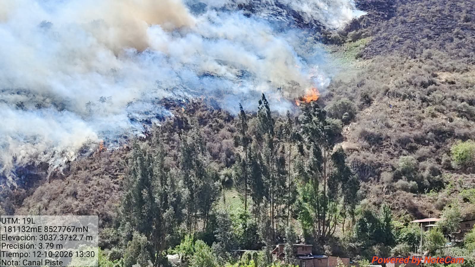 Confirman que fuerte incendio forestal llegó a sitio arqueológico en Cusco