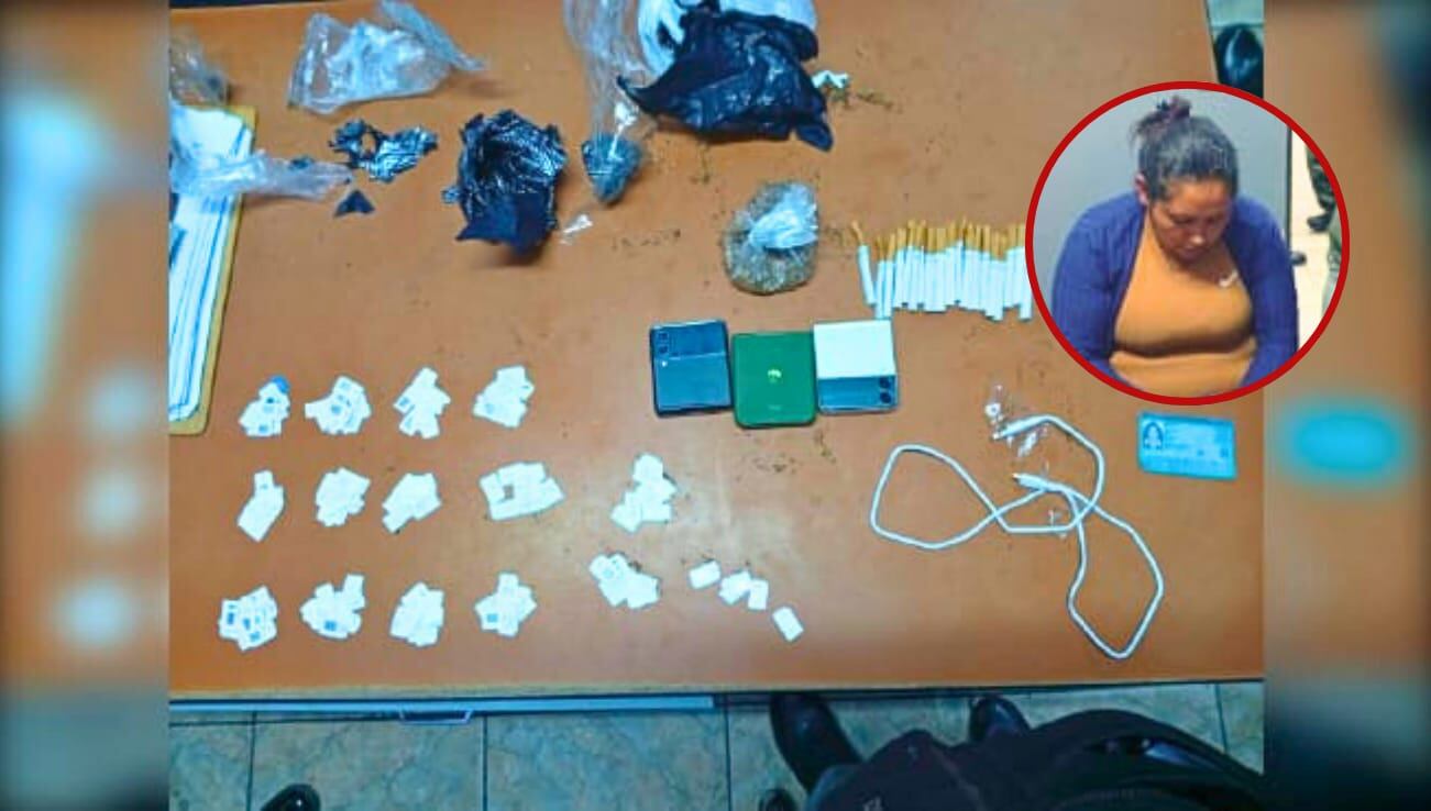 Mujer intentó ingresar chips en el penal de Socabaya, Arequipa. Foto: Difusión.