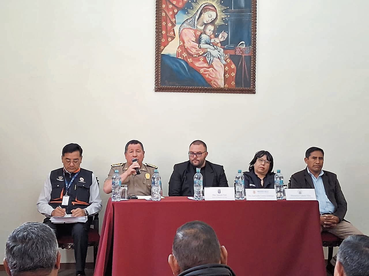 Autoridades de Arequipa se reunieron para dar detalles sobre festividad de la Virgen de Chapi. Foto: GEC.