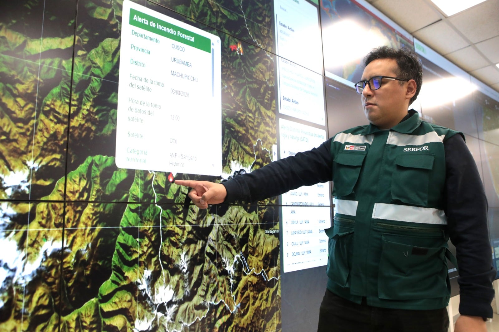 El incendio forestal, identificado el 3 de agosto en el distrito de Machu Picchu, afecta el patrimonio forestal dentro del área protegida. (Fotos: Serfor)