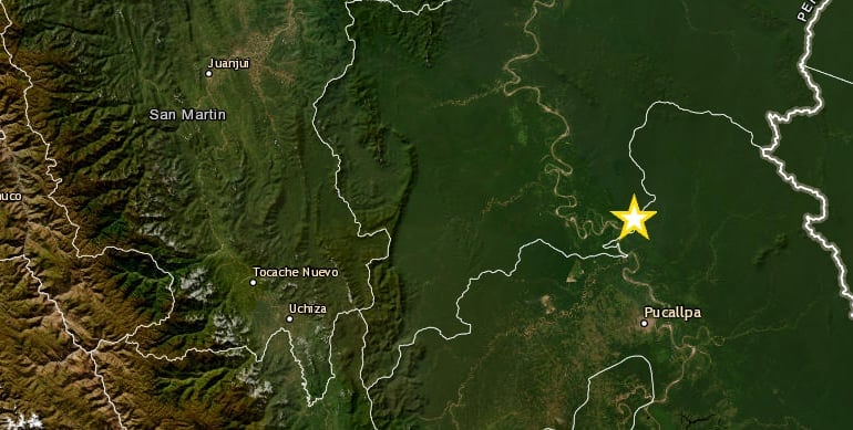 El Instituto Geofísico del Perú (IGP) informó que el movimiento telúrico ocurrió a las 11:41 a. m., con epicentro a 65 kilómetros al norte de Pucallpa, en la provincia de Coronel Portillo. El sismo alcanzó una intensidad de II-III en la ciudad. (Imagen: IGP)