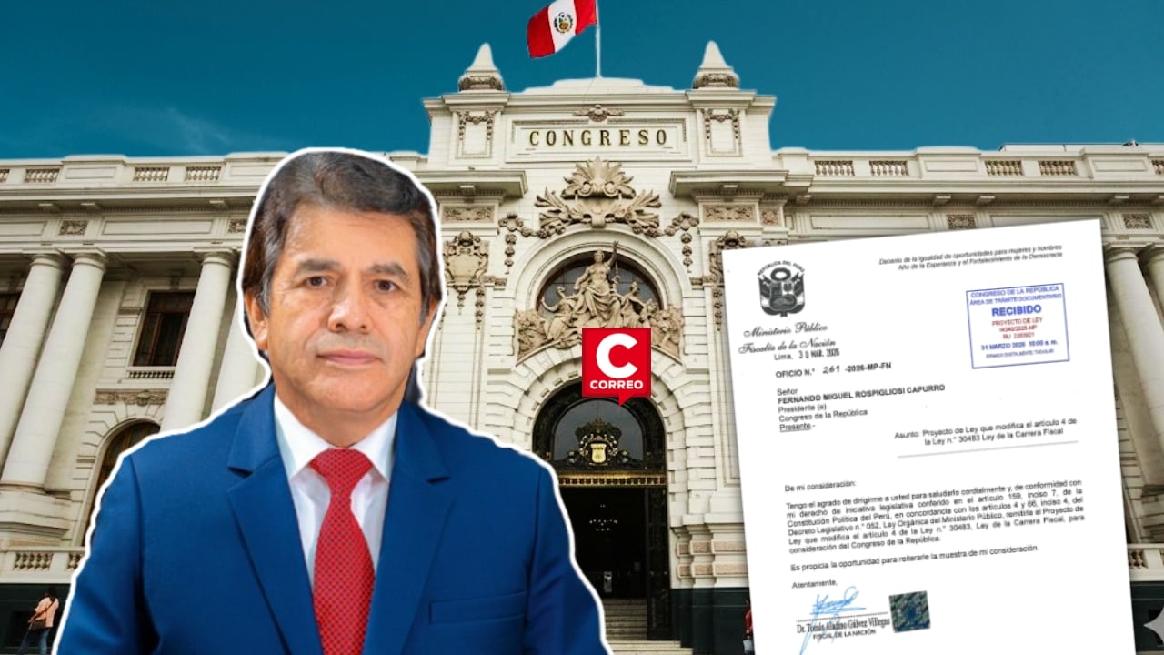 Congreso: Fiscal de la Nación presenta proyecto para endurecer requisitos de ingreso a la carrera fiscal. Composición: Diario Correo.