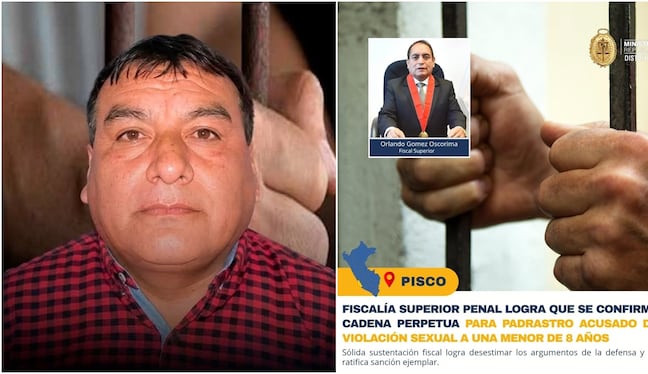 Pisco: ratifican cadena perpetua contra padrastro que violó a niña de 8 años por varios meses