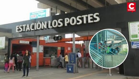 Mujer cae a las rieles del tren eléctrico en la estación Los Postes en San Juan del Lurigancho