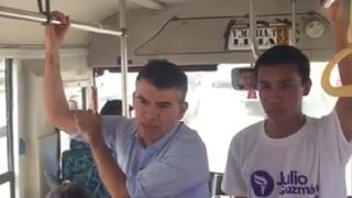 Julio Guzmán subió a buses para que escuchen sus propuestas (VIDEO)