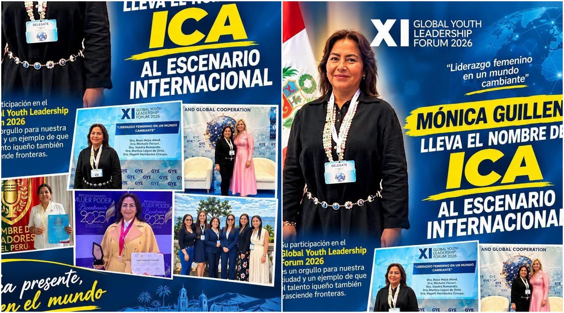 Mónica Guillén lleva el nombre de Ica al escenario internacional en el XI Global Youth Leadership Forum 2026
