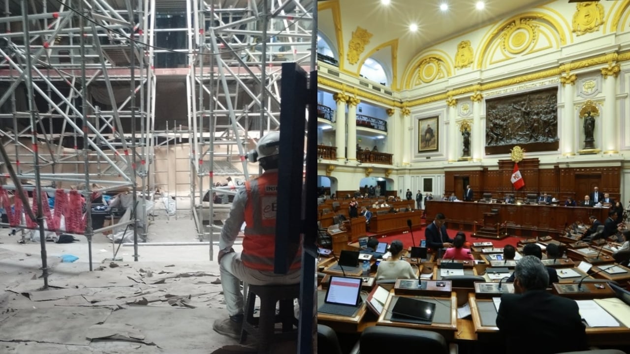 Estado actual del Hemiciclo del Congreso impediría convocatoria para pleno extraordinario. Foto: Jonathan Castro.
