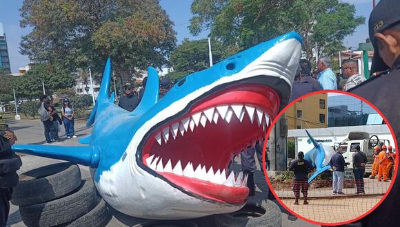 La prefecta de La Libertad emplazó al alcalde Arturo Fernández a dar explicaciones por colocar  el tiburón delante de la estatua de Alipio Ponce.