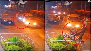 Nasca: violento choque entre auto y motocicleta dejó dos heridos y quedó grabado