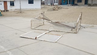 Piura: Arco de fútbol de fierro cae sobre un niño de 8 años en Sullana
