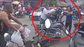 Violenta pelea entre prestamistas “Gota a Gota” y comerciantes en Chiclayo