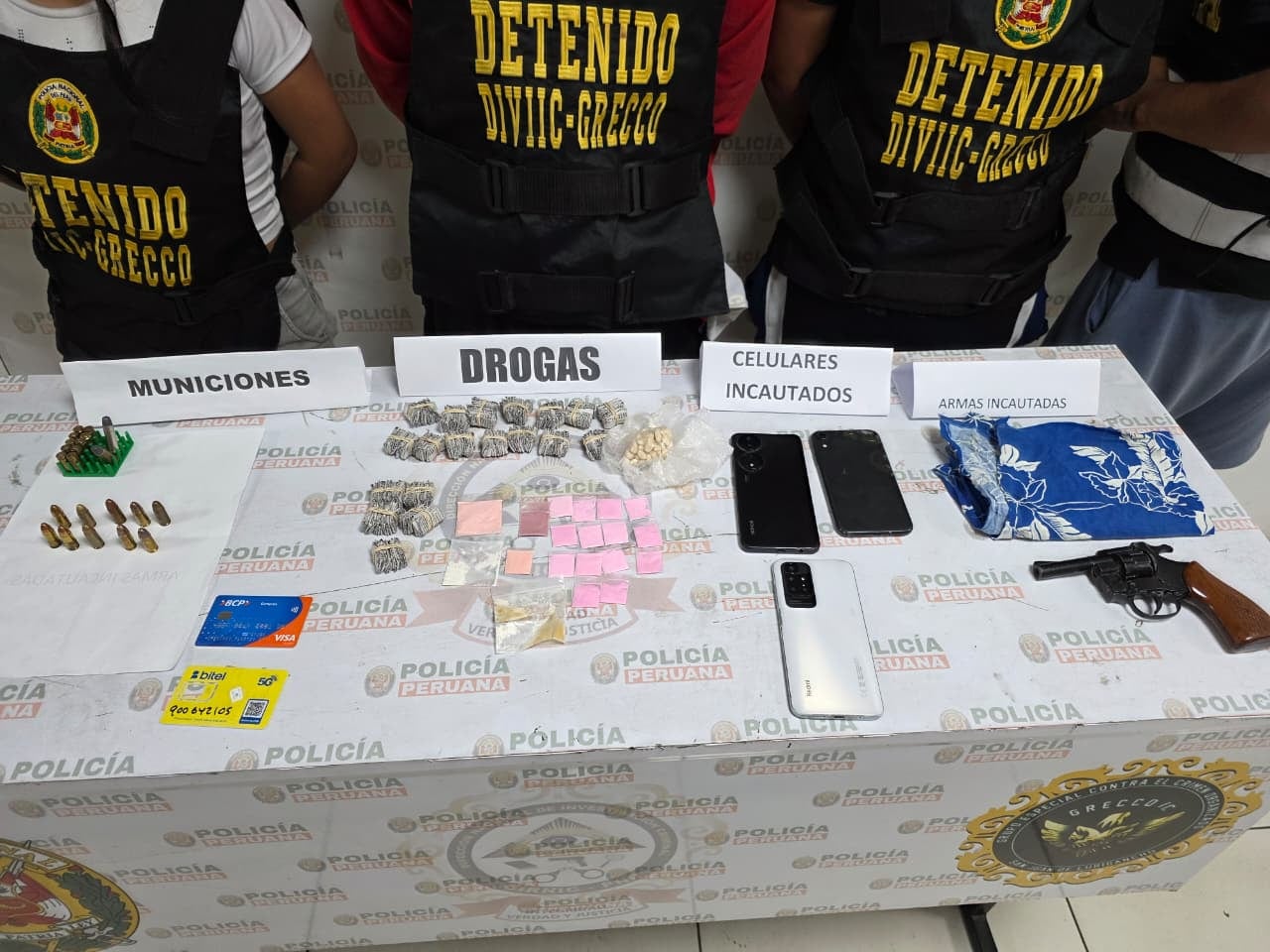 Desarticulan la banda criminal “Los Tovares” por sicariato y tráfico de drogas. Foto: PNP.