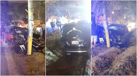Ica: conductor salva de morir tras violento choque contra un poste en la Panamericana Sur