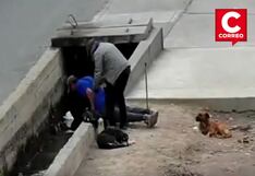 Hombre es rescatado tras caer en un canal de regadío en Chorrillos (VIDEO)