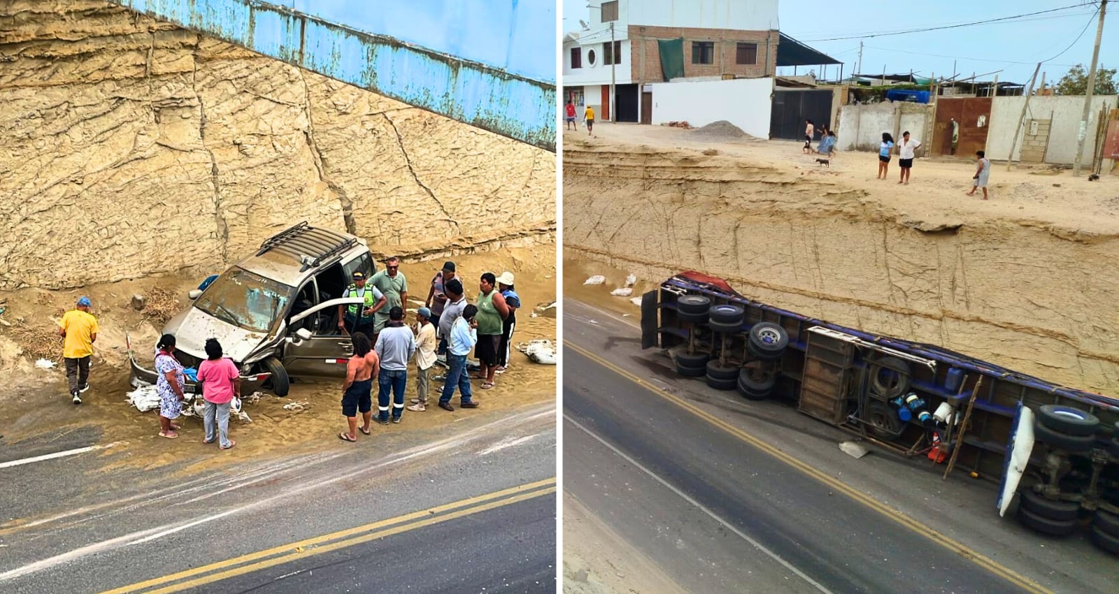 Choque entre tráiler y auto en Camaná deja varios heridos. Foto: GEC.