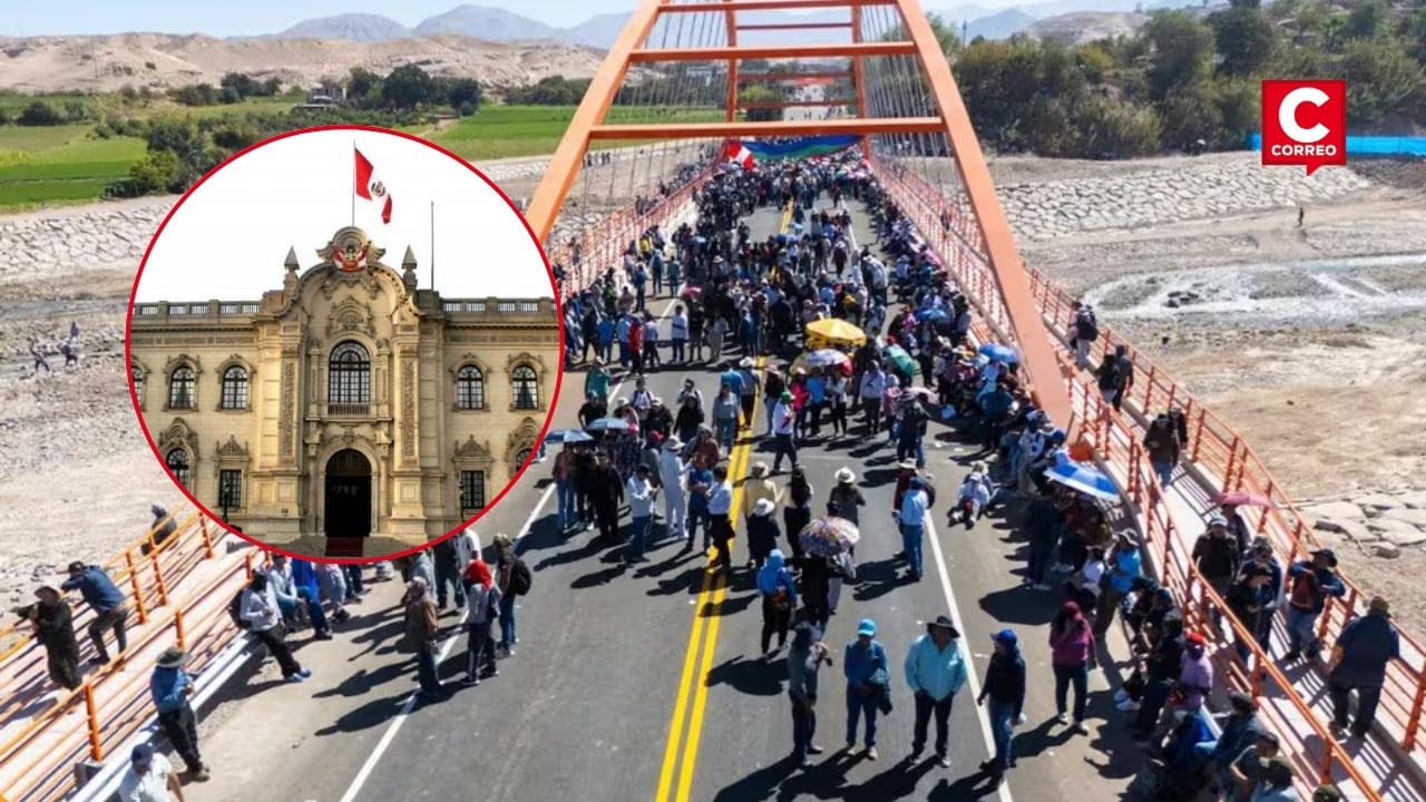 Gobierno observa ley sobre límites entre Tacna y Moquegua tras protestas en el sur. Composición: Diario Correo.