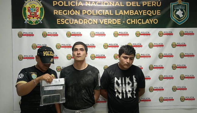 Sujetos detenidos por delito de robo agravado.
