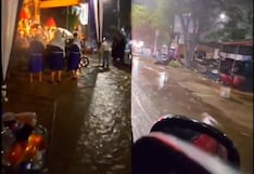 Piura: lluvias inundan calles de Chulucanas y paralizan procesión del Señor de los Milagros