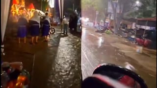 Piura: lluvias inundan calles de Chulucanas y paralizan procesión del Señor de los Milagros