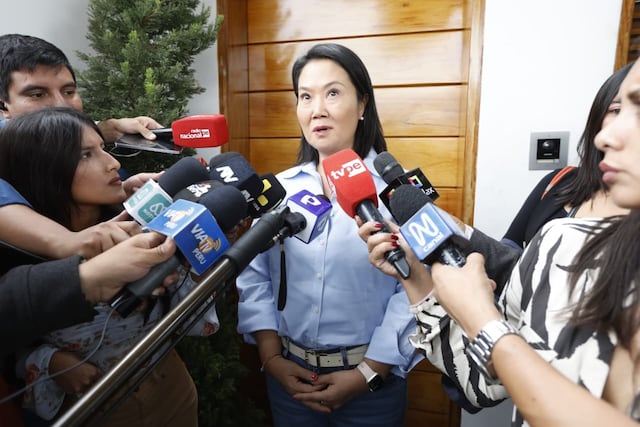 Keiko Fujimori declara a la prensa (Fotos: Mario Zapata/GEC)