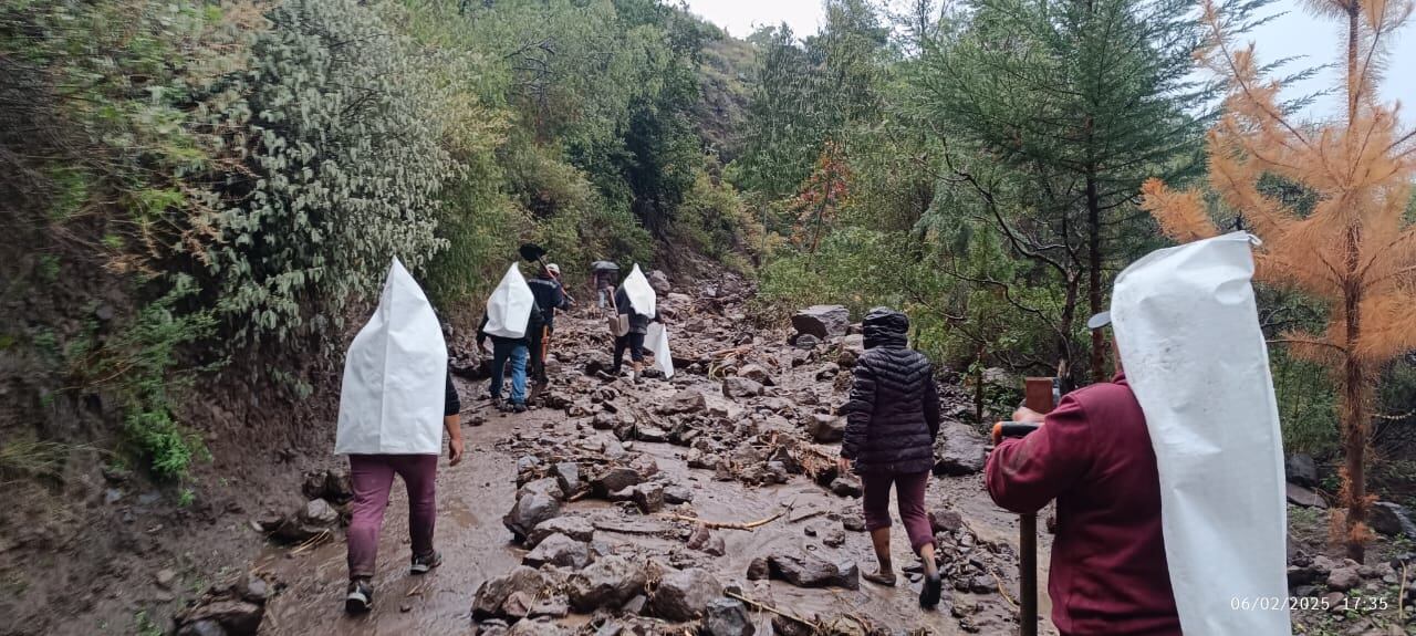 Lluvias afectaron vías del distrito de Tauría. Foto: GEC.