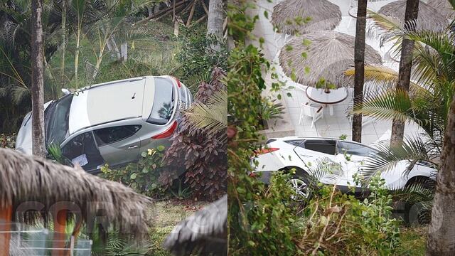 Camioneta queda atrapada en una palmera tras accidente en la Costa Verde (VIDEO)