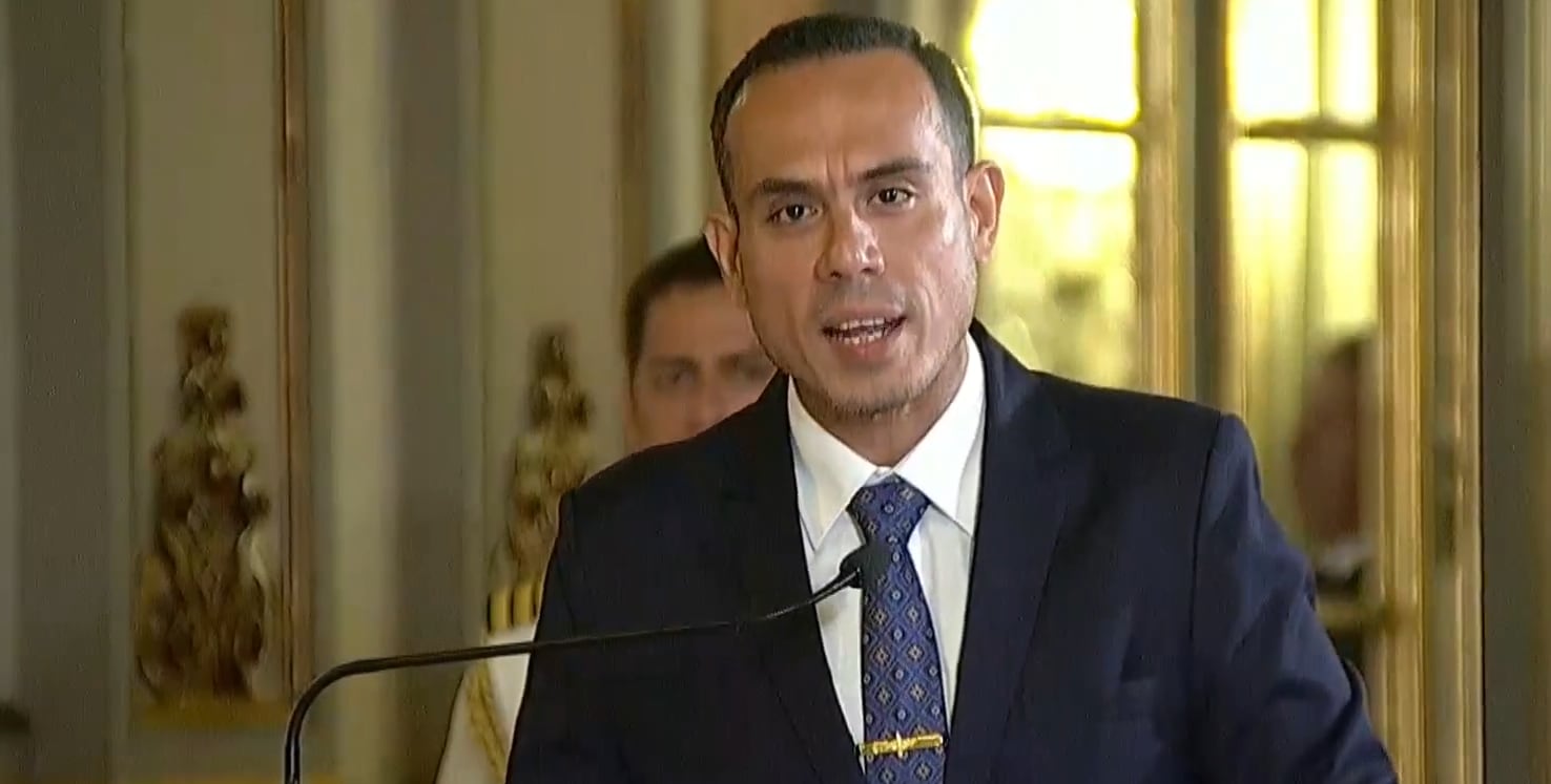 Durante un acto oficial en Palacio de Gobierno, el mandatario subrayó que la defensa de la democracia es el eje central de su gestión de transición. (Captura de TV Perú)