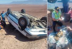 Tacna: Cinco heridos deja vuelco de auto con familia en la Panamericana Sur