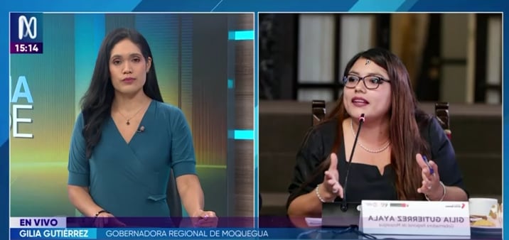 La gobernadora regional de Moquegua solicitó al Ejecutivo una respuesta inmediata ante las afectaciones registradas en la provincia. FOTO: Captura Canal N.
