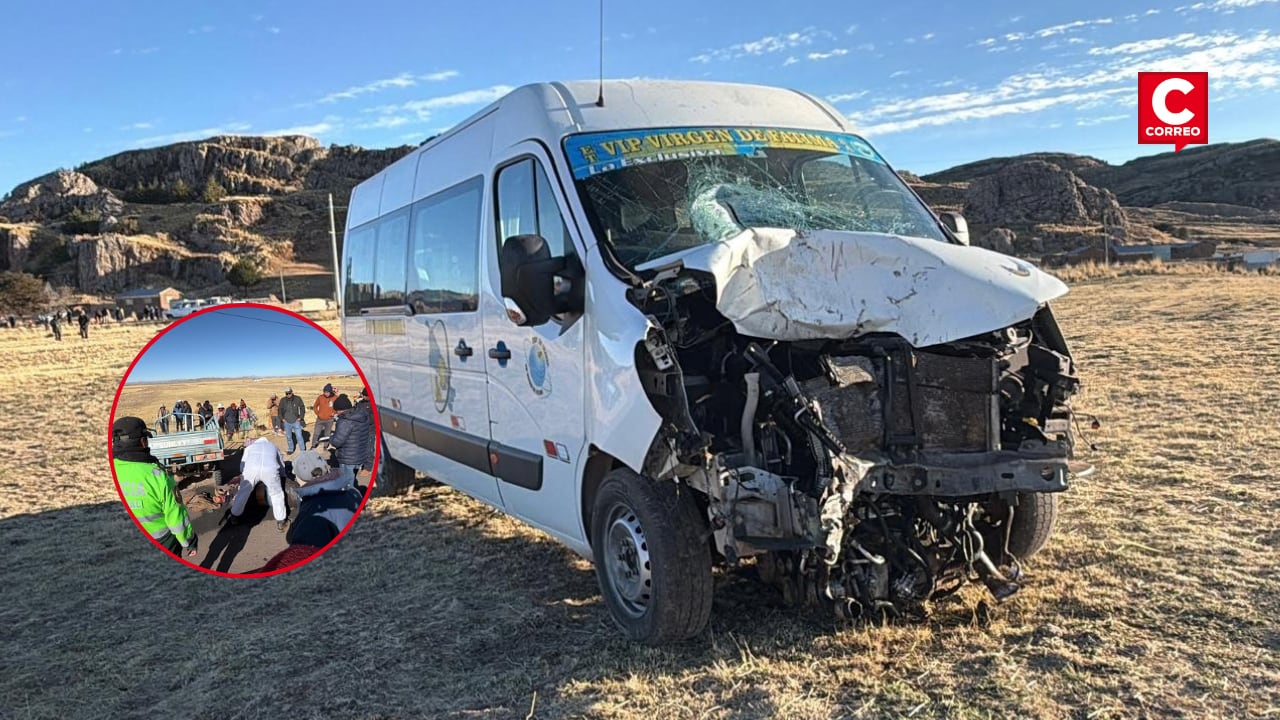 Puno: Tres fallecidos deja el choque frontal entre minivan y motocarga