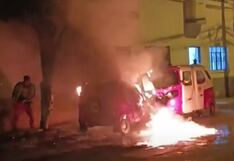 Queman mototaxi tras negarse a pagar cupo de 5 soles, en Breña (VIDEO)