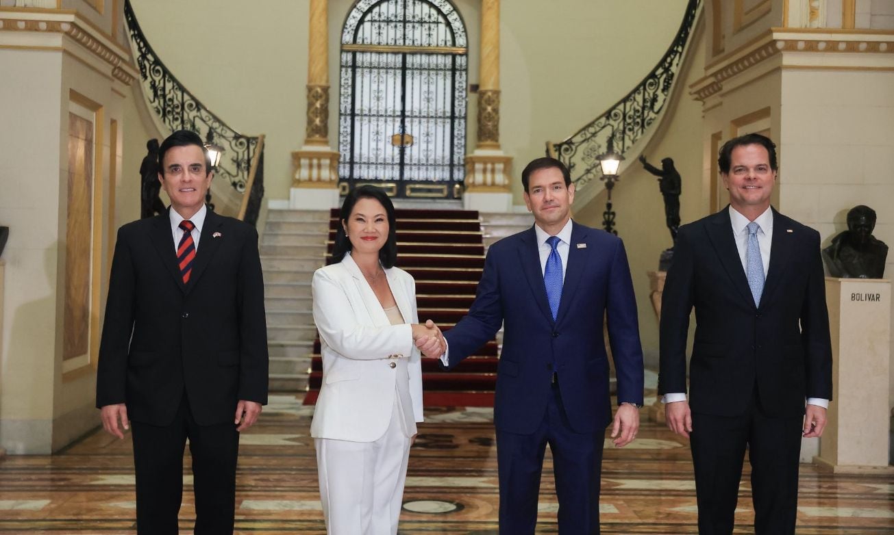 El secretario de Estado de los Estados Unidos, Marco Rubio, en Palacio de Gobierno. (Fotos: Hugo Pérez - Joel Alonzo/ @photo.gec - Presidencia)