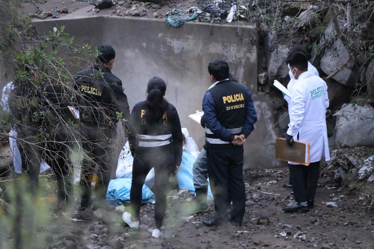 Criminalística investiga el hallazgo de restos humanos en Los Olivos de Chiguata (Foto: GEC)