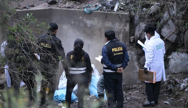 Hallazgo de restos humanos en la quebrada Los Olivos, en el distrito de Chiguata. (Foto: GEC)
