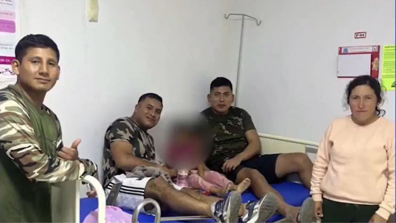 Agentes de la Dinoes y de Seguridad Ciudadana de Virú lograron rescataron a pequeña de 5 años. (Foto: Cortesía)