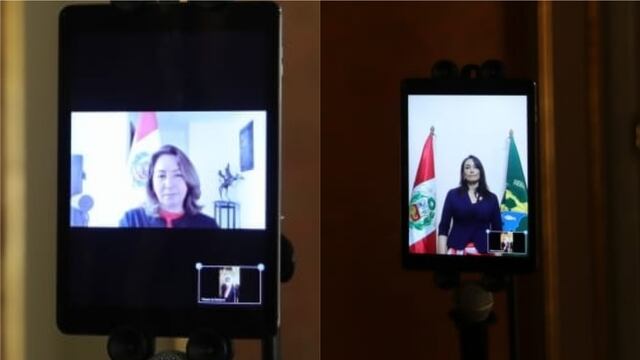 Rocío Barrios y Patricia Donayre juraron por videollamada durante cambio de gabinete