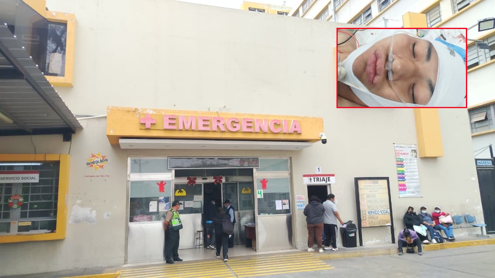 Buscan a familiares de joven que cayó a torrentera de la av. Lambramani. Foto: Hospital Honorio Delgado Espinoza.