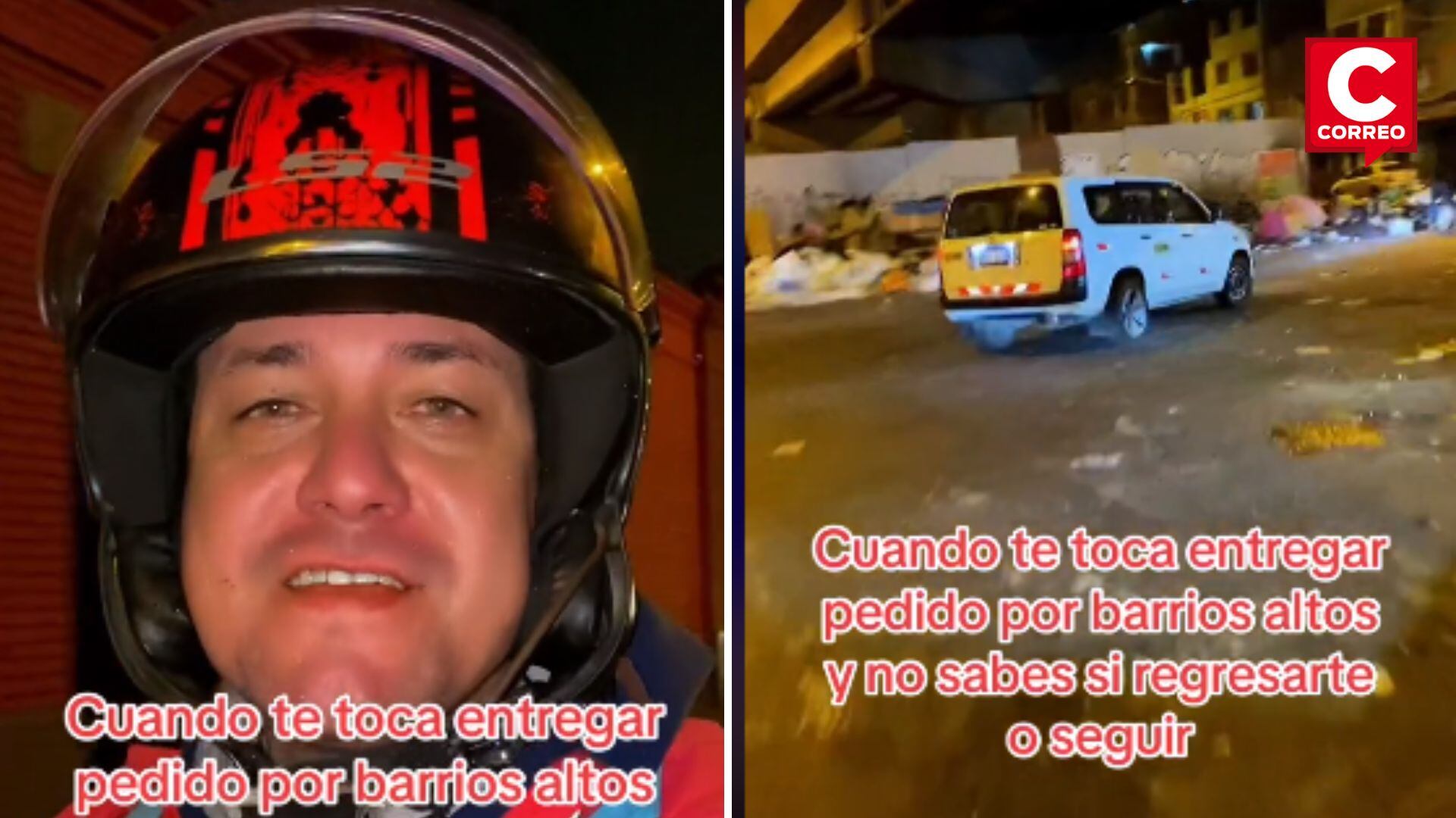 Motorizado se espanta en Barrios Altos. Foto: Composición Correo