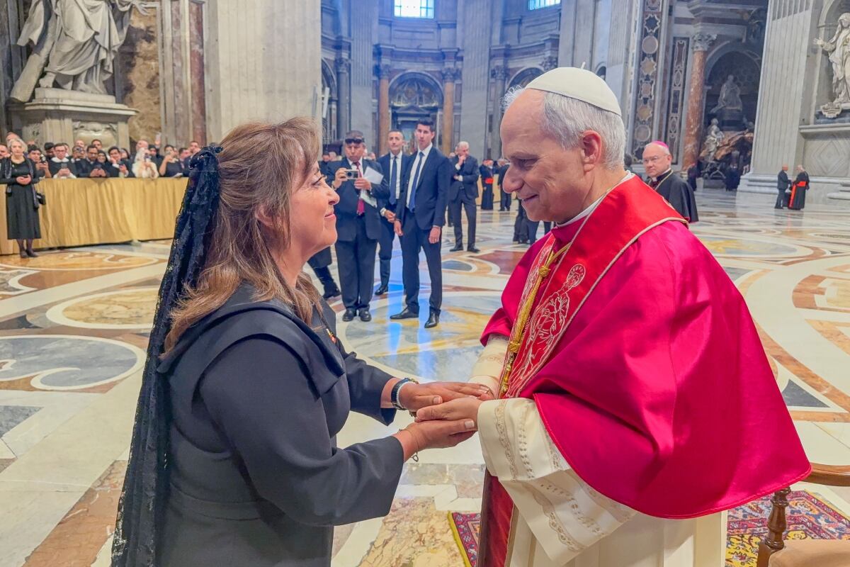 La presidenta de la república, Dina Boluarte Zegarra, participó en la santa misa de inicio del ministerio petrino del papa León XIV. (Foto: Gob)