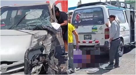 Ica: brutal accidente de tránsito entre dos combis deja dos heridos en Subtanjalla