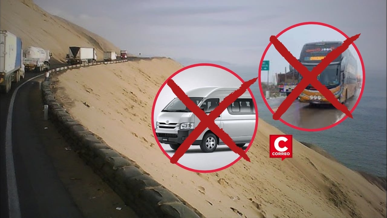 MTC prohíbe buses en el Serpentín de Pasamayo durante 2026 y 2027 por alto riesgo de accidentes. Composición: Diario Correo.