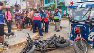 Trujillo: Dos heridos de consideración dejó el choque entre moto lineal y una mototaxi