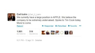 Tuit hizo ganar 10 mil millones de dólares a Apple