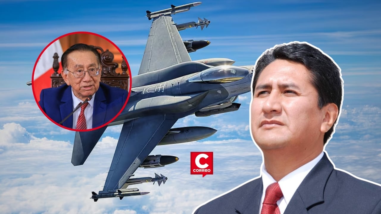 Vladimir Cerrón advierte consecuencias legales contra José Balcázar por compra de aviones F-16 a EE.UU. Composición: Diario Correo.