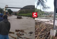 Desborde del río Ingenio en Ica bloquea la Panamericana Sur y causa daños en viviendas